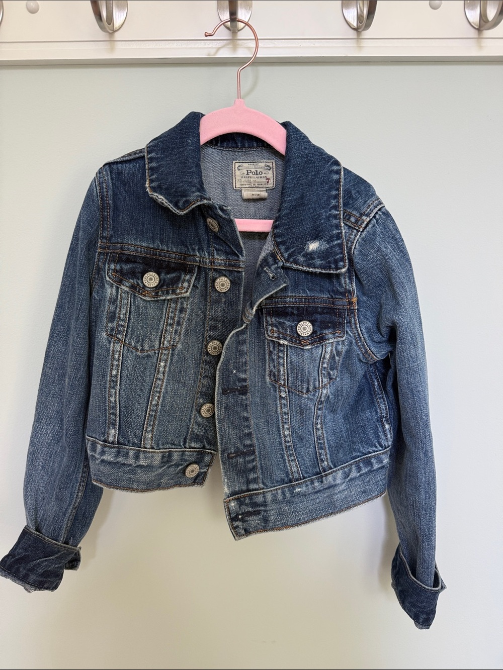 Polo by Ralph Lauren Kids Distressed Dark Blue Denim Jacket
